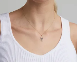 Hamsa Necklace - 18K Gold Vermeil