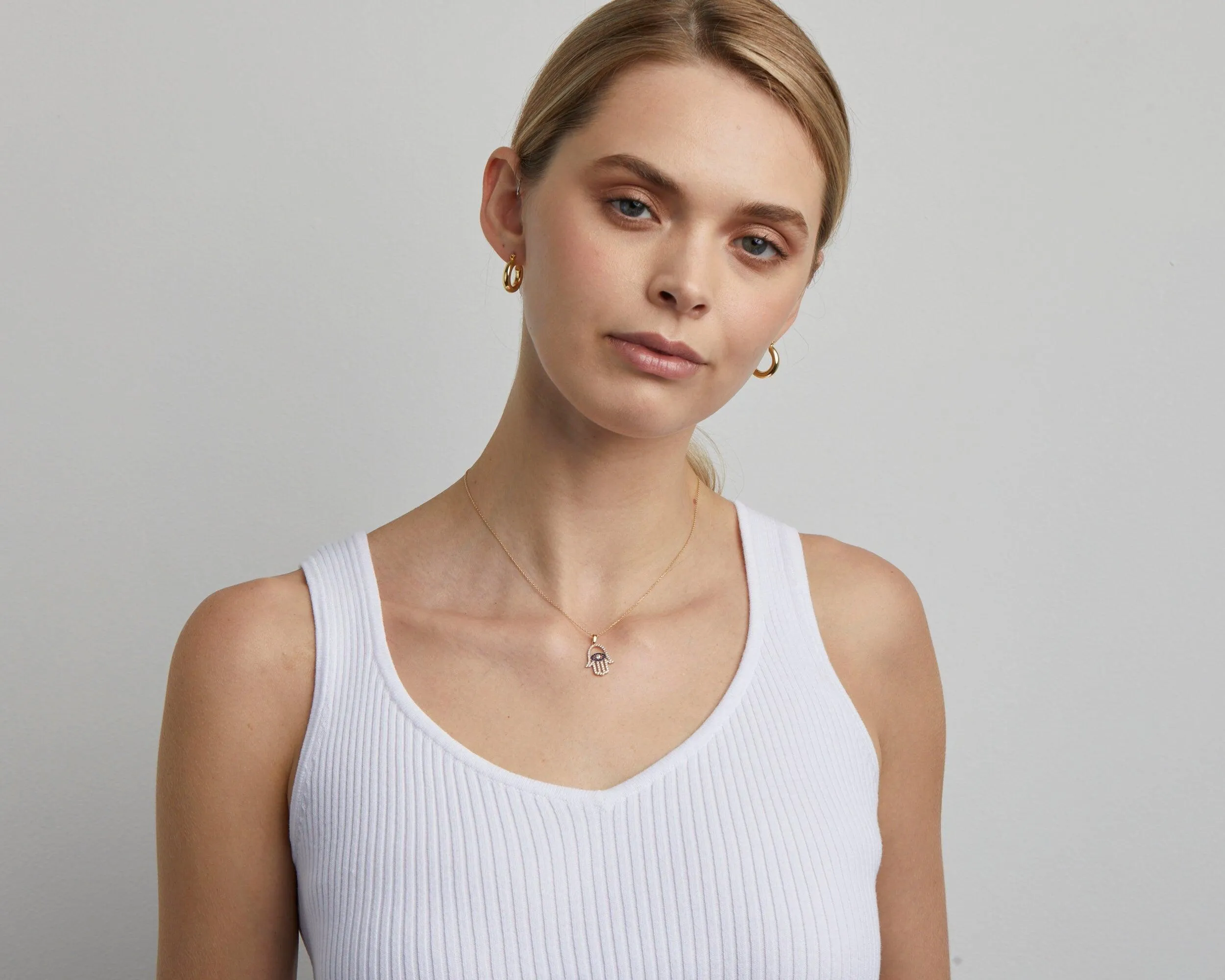 Hamsa Necklace - 18K Gold Vermeil