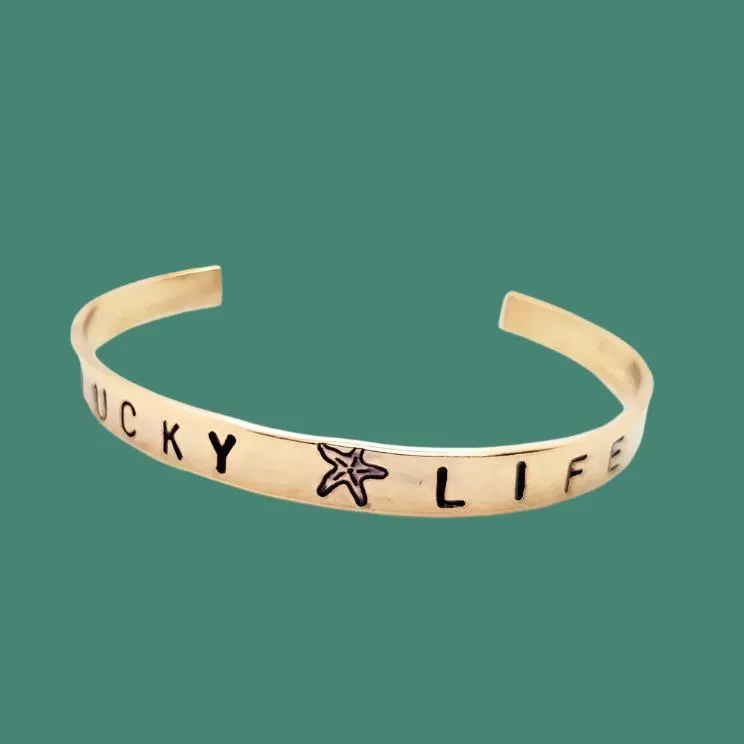 Handcrafted Copper Bracelet Cuff – Stamped with Meaningful Words & Symbols, 6" Length