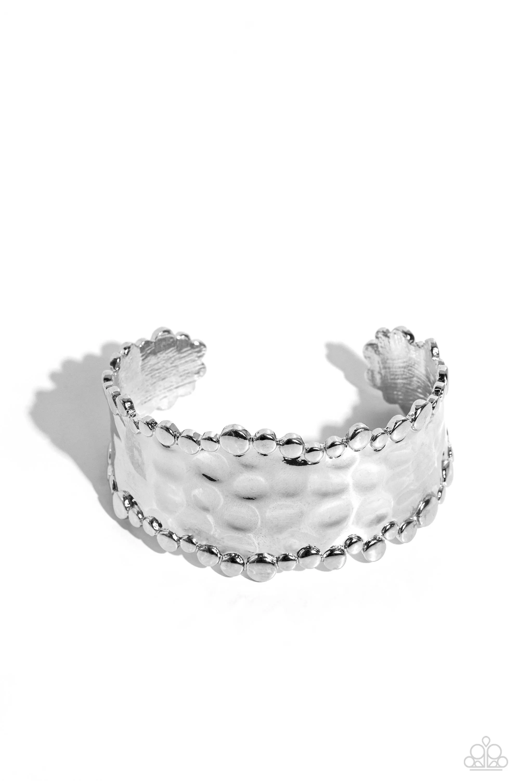 Handcrafted Haute - Silver - Hammered Paparazzi Cuff Bracelet