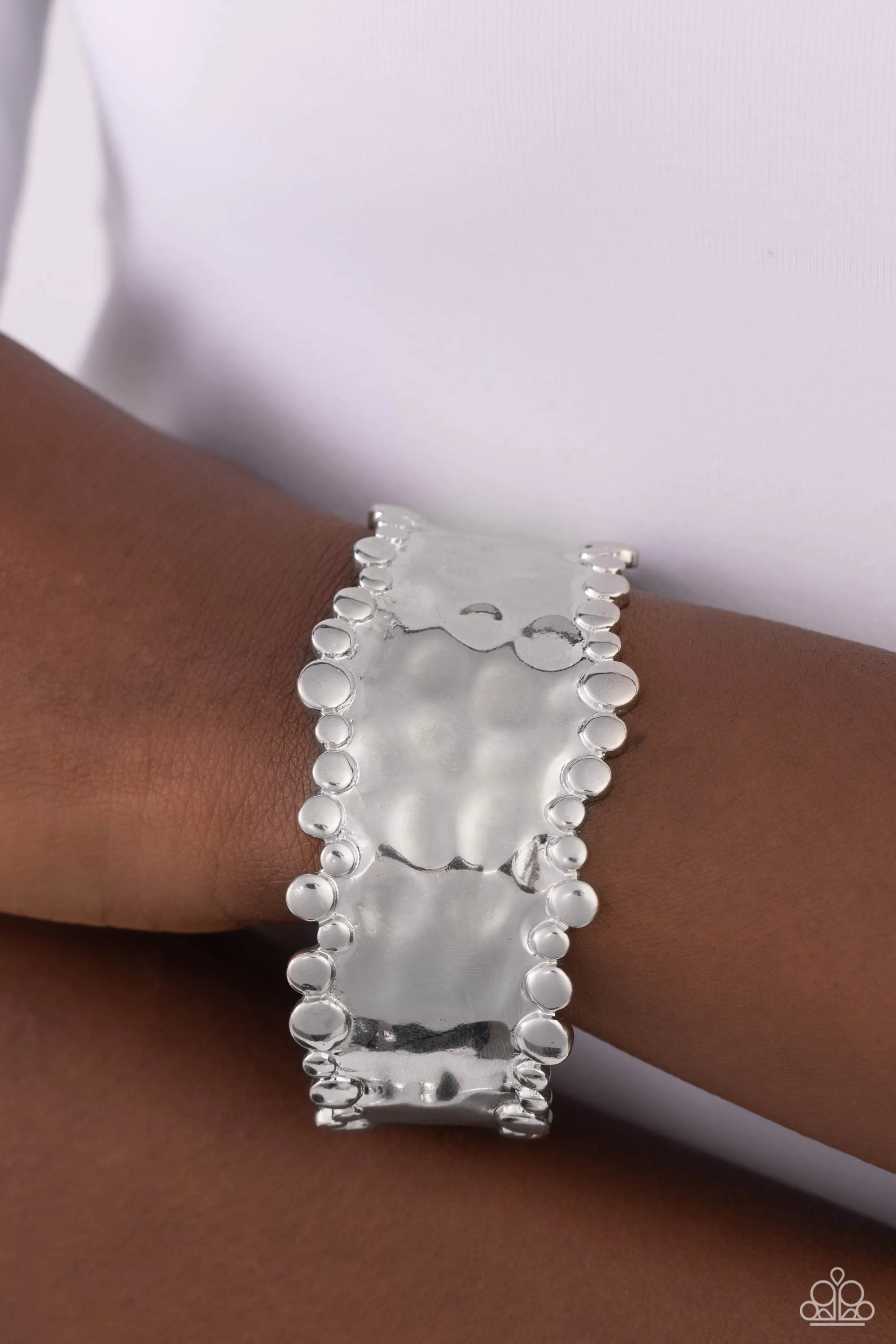 Handcrafted Haute - Silver - Hammered Paparazzi Cuff Bracelet