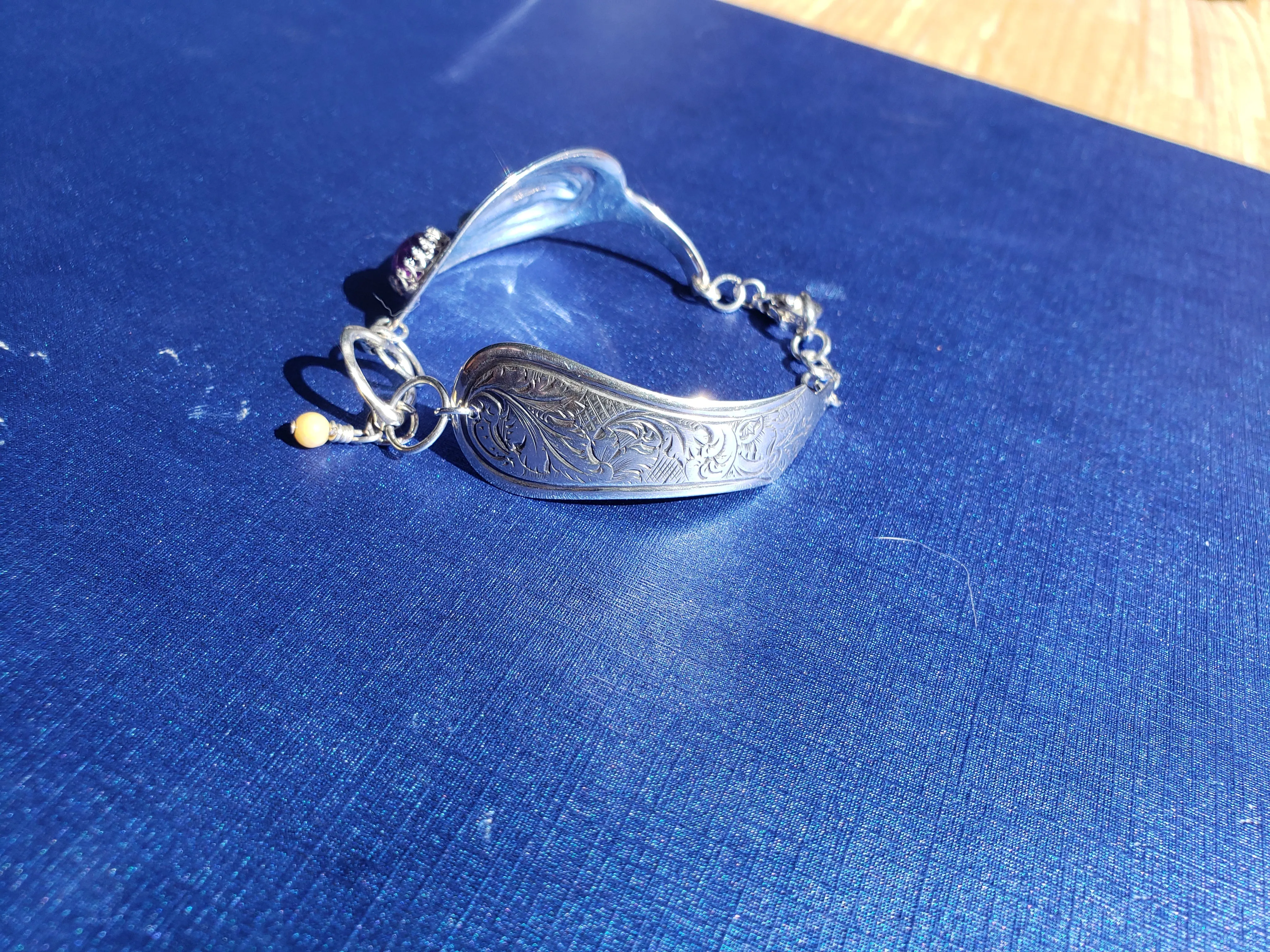 Handmade Vintage Spoon Bracelet - Sterling Silver