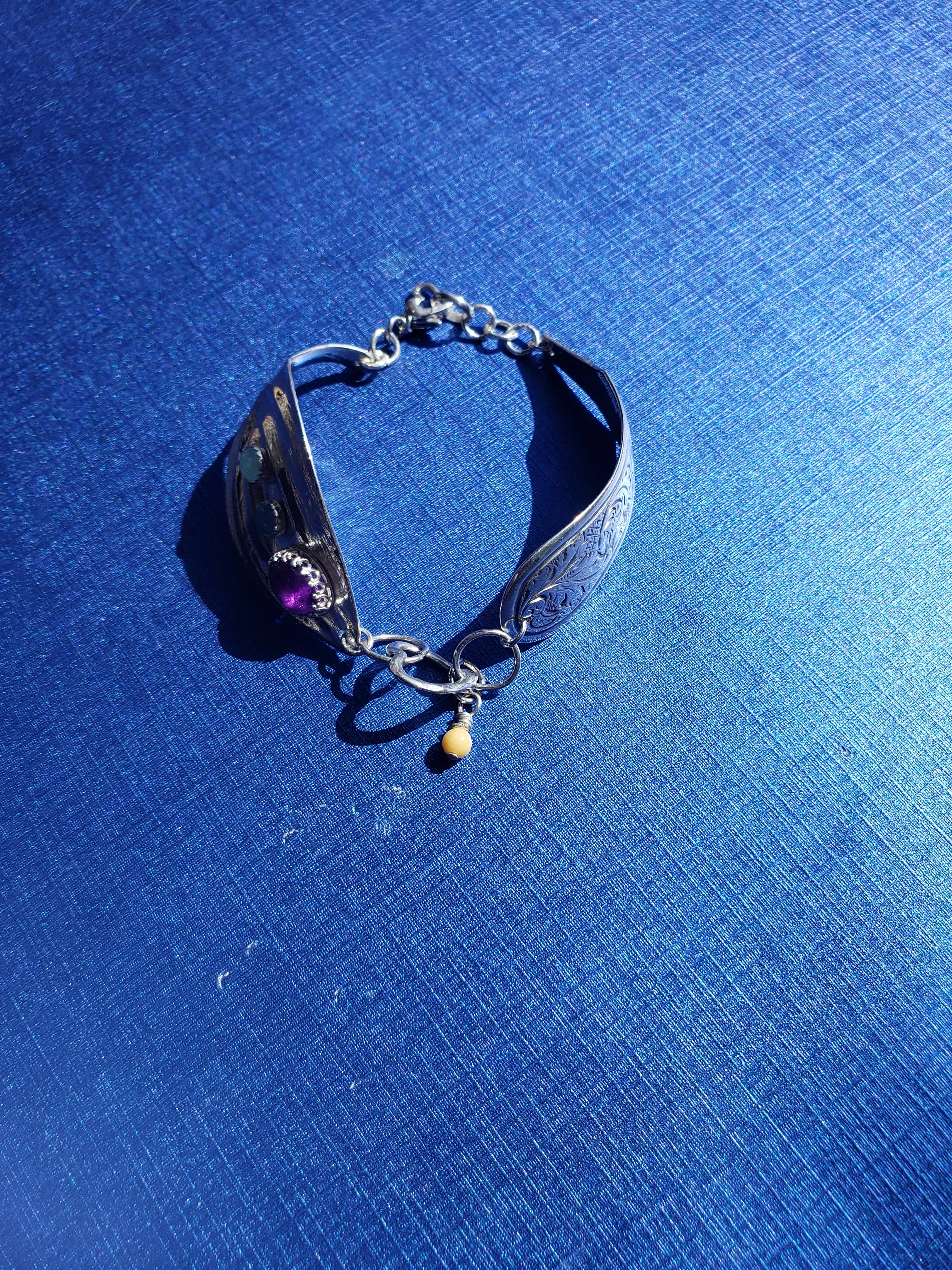 Handmade Vintage Spoon Bracelet - Sterling Silver