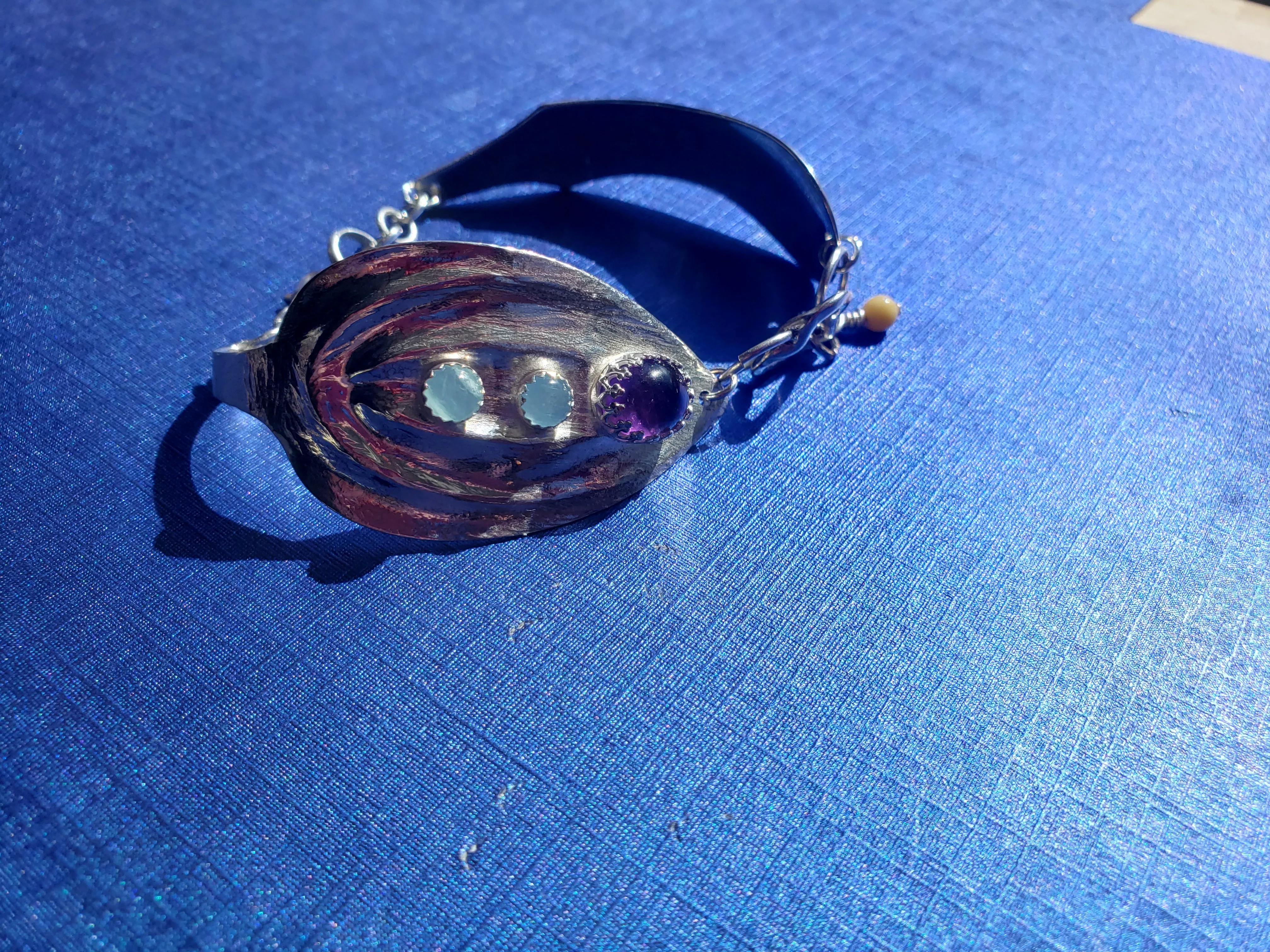 Handmade Vintage Spoon Bracelet - Sterling Silver