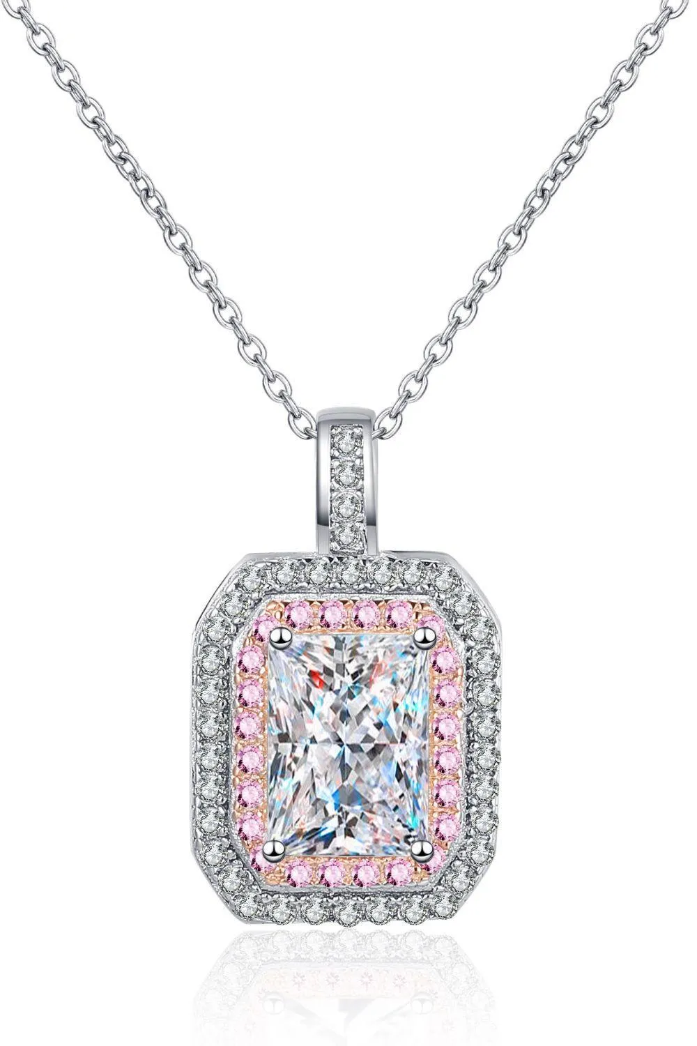 Hazel Blues® | 1 Carat Moissanite Geometric Pendant Chain Necklace