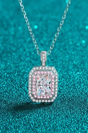 Hazel Blues® | 1 Carat Moissanite Geometric Pendant Chain Necklace