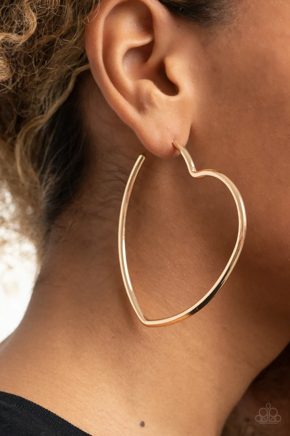 Heartbreaker Hustle Gold (Heart) Hoop Earring