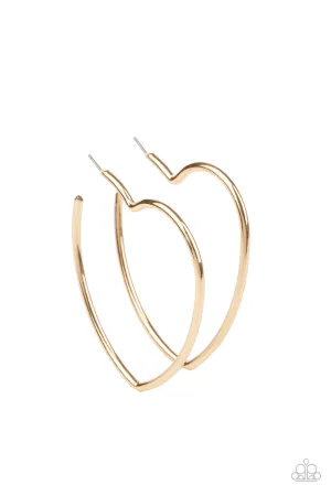Heartbreaker Hustle Gold (Heart) Hoop Earring