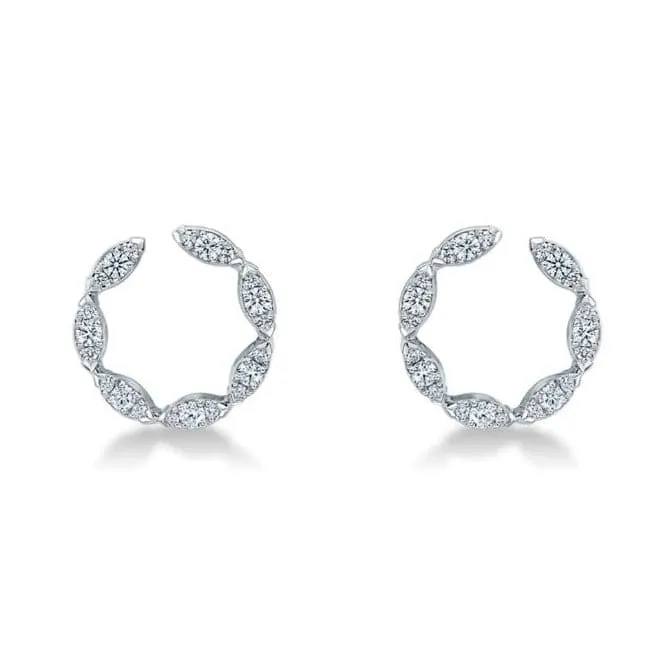 Hearts On Fire 18k White Gold Aerial Marquis Wrap Small Diamond Earrings