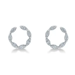 Hearts On Fire 18k White Gold Aerial Marquis Wrap Small Diamond Earrings