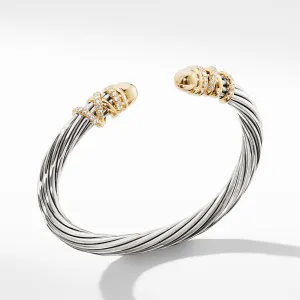 Helena Bracelet with Gold Dome and Diamonds, Size Large