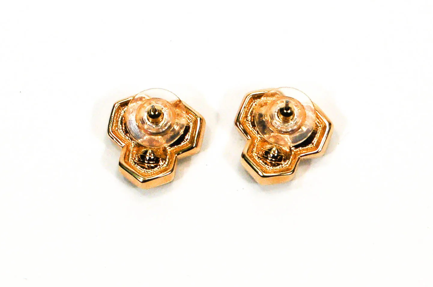 Hexagonal Blue Rhinestone Earrings by Swarovski
