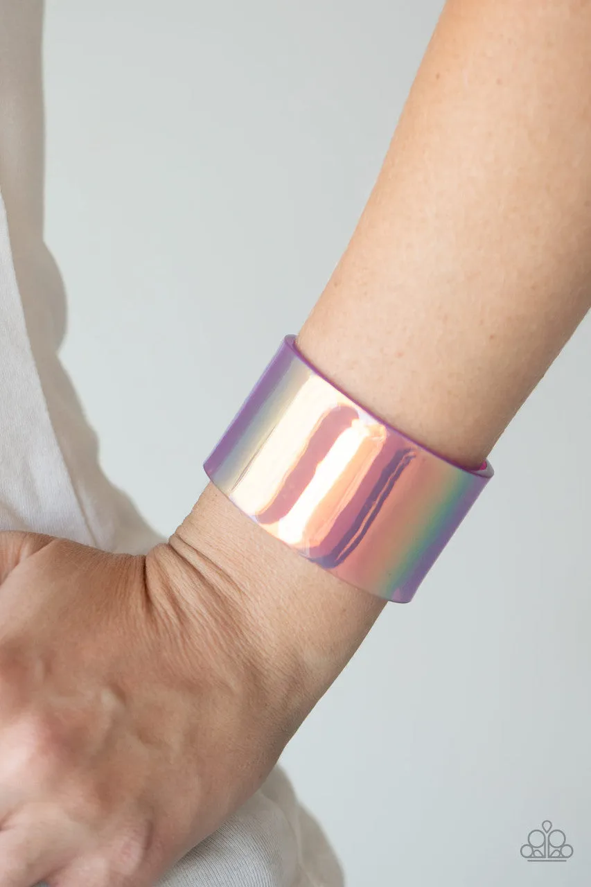 Holographic Aura Purple Paparazzi Bracelet