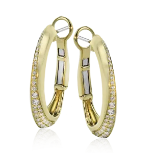Hoop Earring in 18k Gold with Diamonds