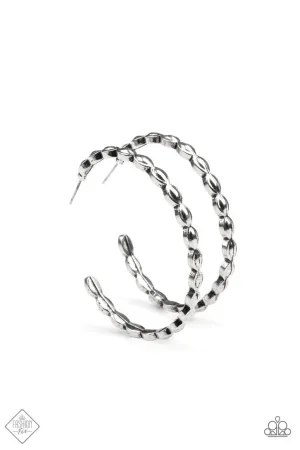 Hoop Hype Silver Paparazzi Earrings