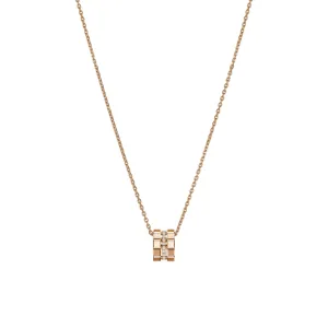 Ice Cube Ethical Rose Gold Diamonds Pendant Necklace