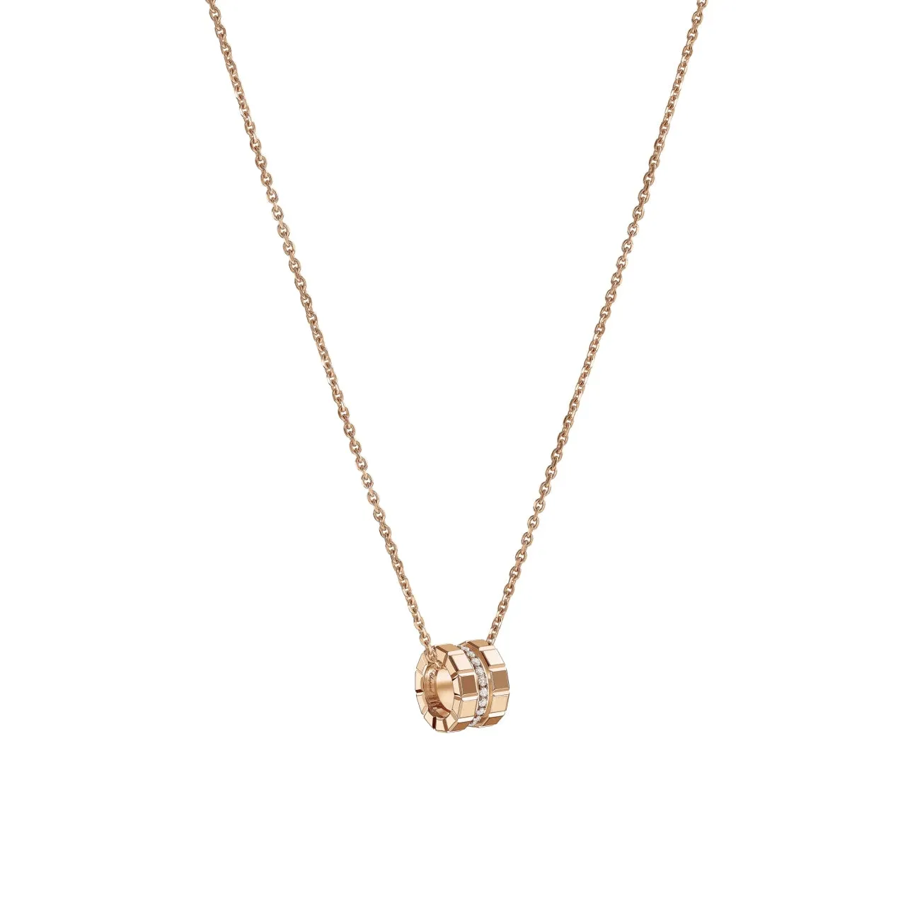 Ice Cube Ethical Rose Gold Diamonds Pendant Necklace