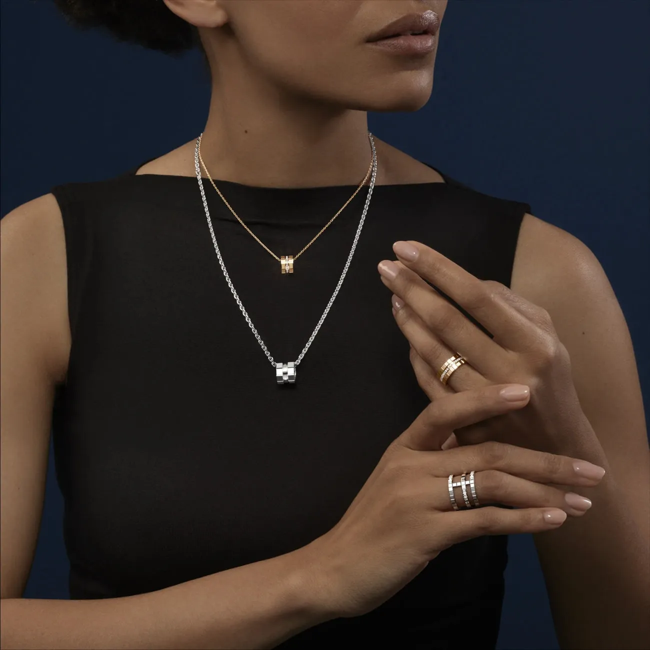 Ice Cube Ethical Rose Gold Diamonds Pendant Necklace