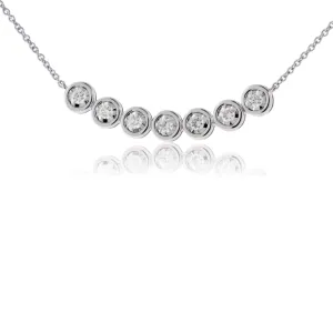 Illusion Bezel Set Diamond Bar Style Necklace