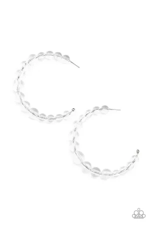 In the Clear White Paparazzi Earrings