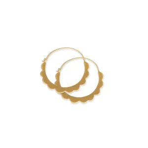 Ink   Alloy Stephanie Scallop Brass Hoops