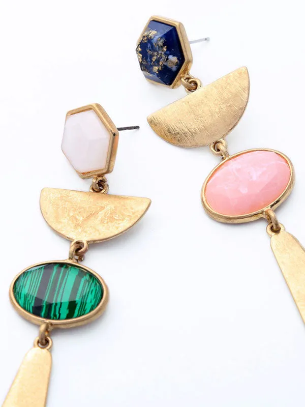Irregular Geometric Long Earrings