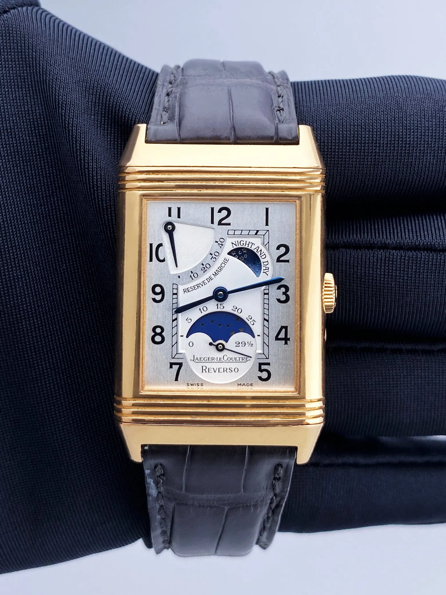 Jaeger LeCoultre Reverso 270.2.63 Sun Moon Rose Gold Mens Watch