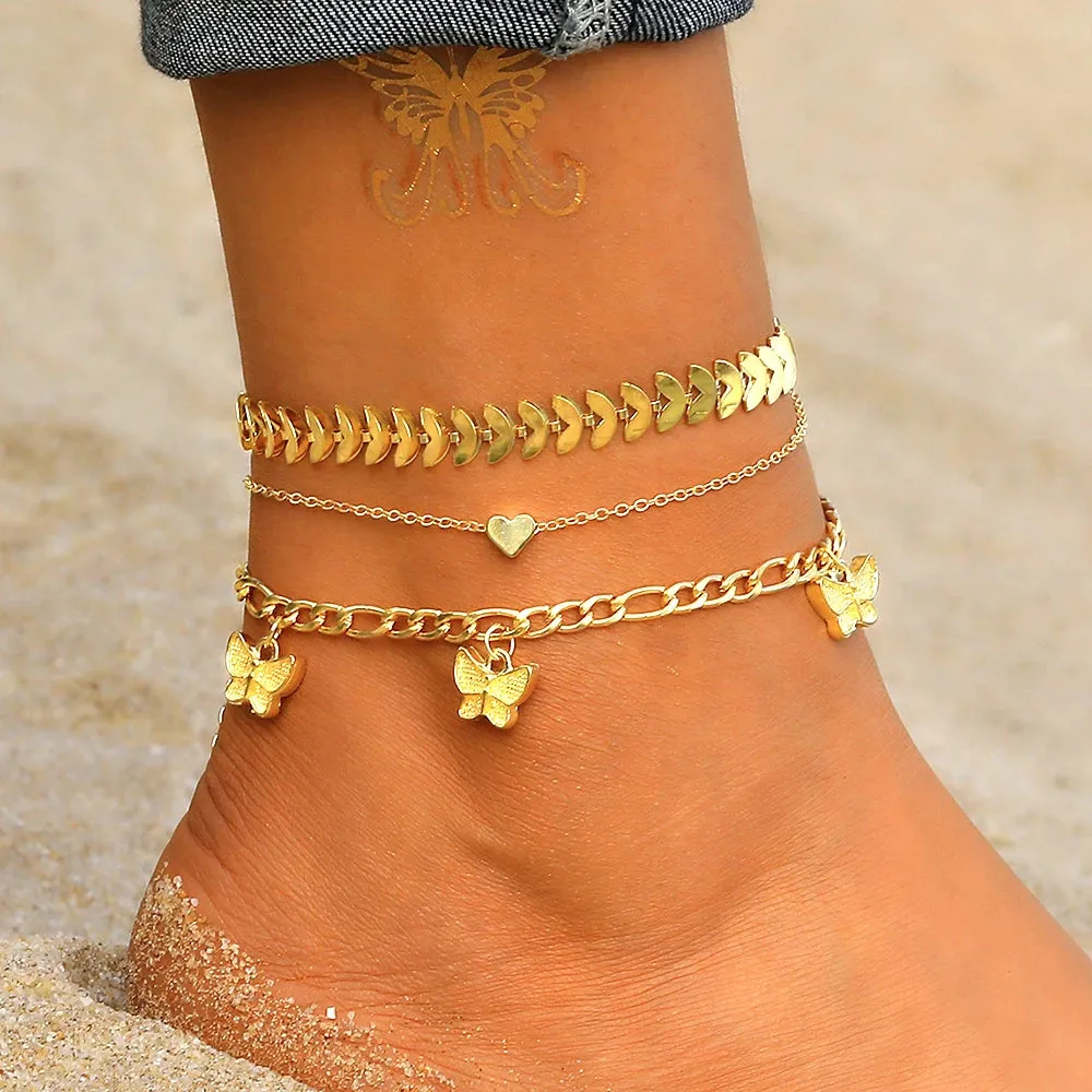 Jewellery - Bohemian Charm Anklet Set - New