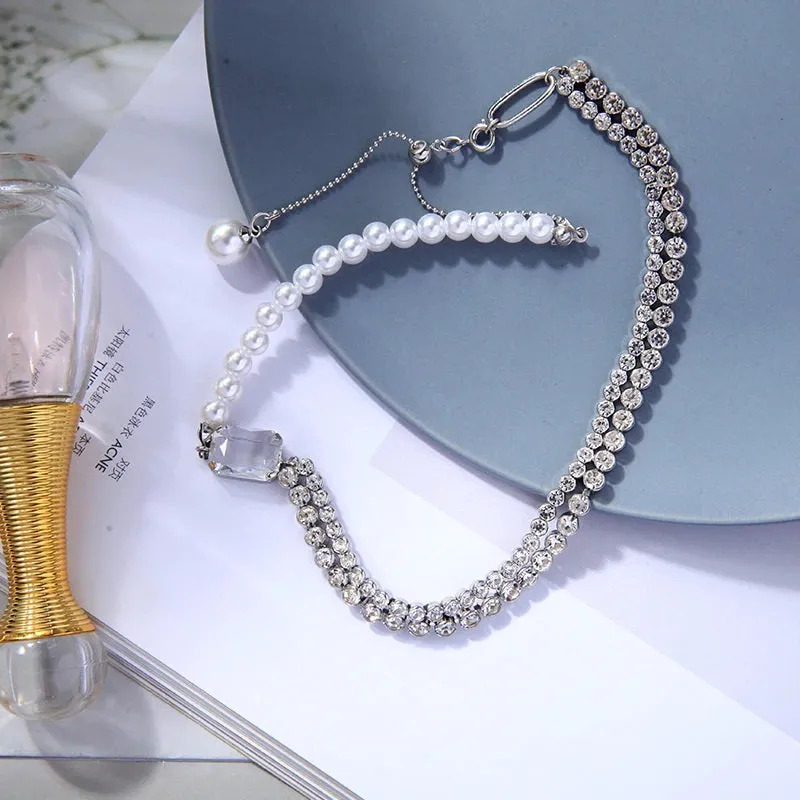 Korean Style Pearl Choker Multilayer Necklace for Women
