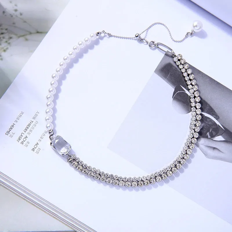 Korean Style Pearl Choker Multilayer Necklace for Women