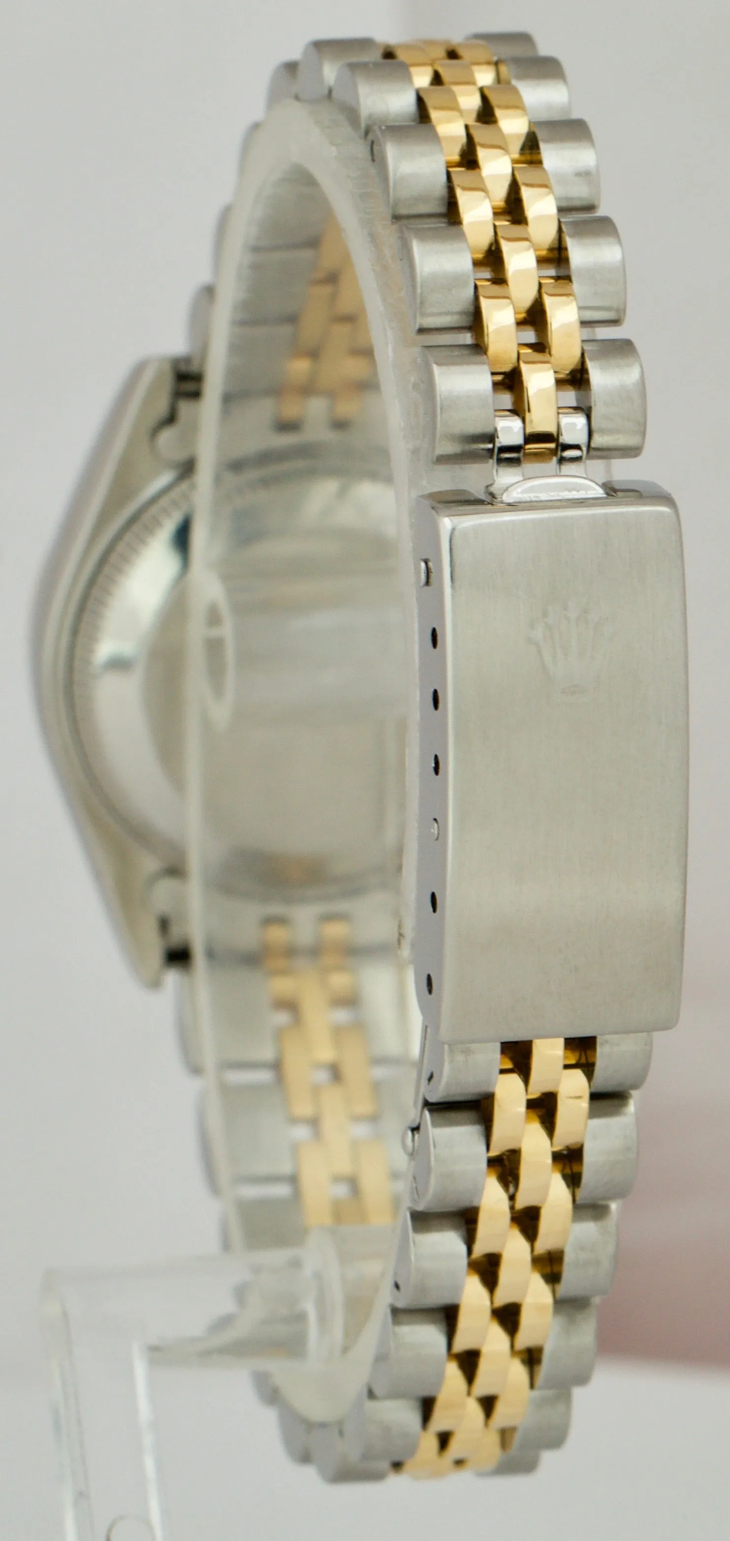 Ladies Rolex DateJust 26mm Jubilee Blue Dial NO-HOLES Two-Tone Gold Watch 69173