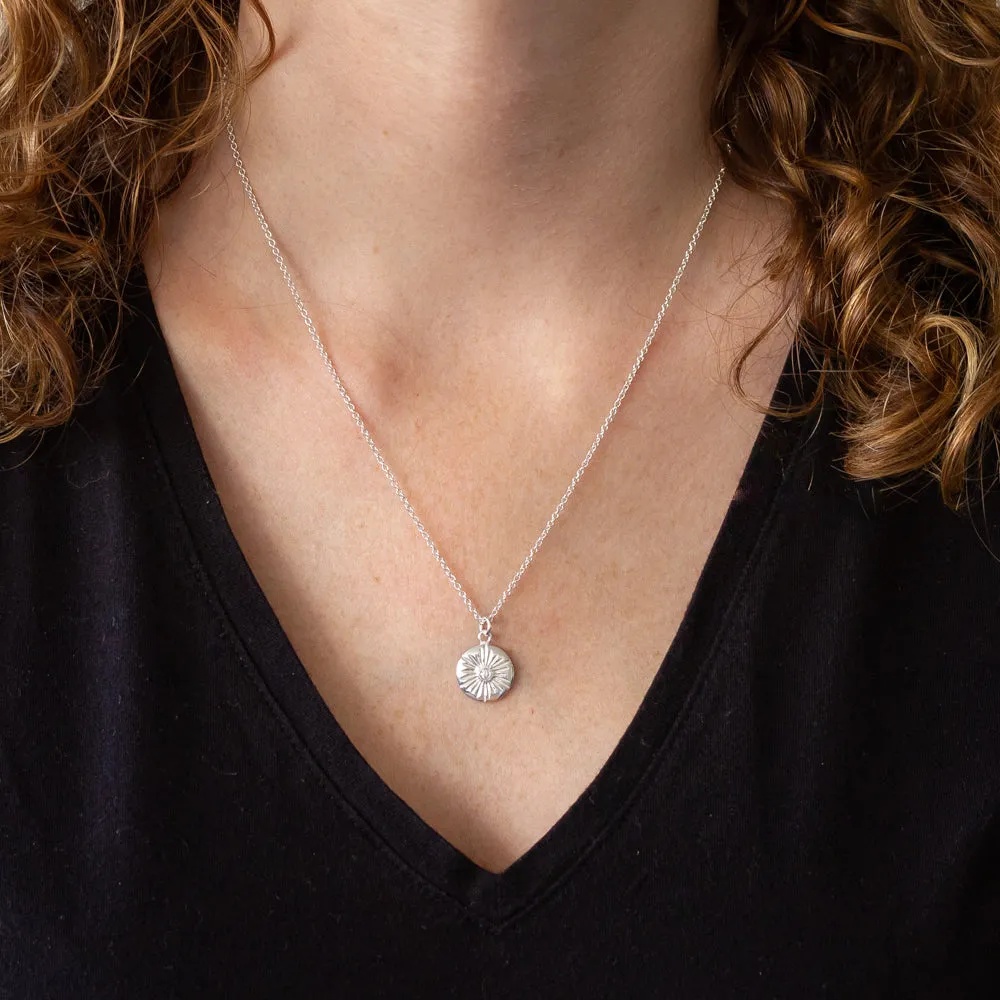 Large Sterling Silver Lucia Diamond Necklace