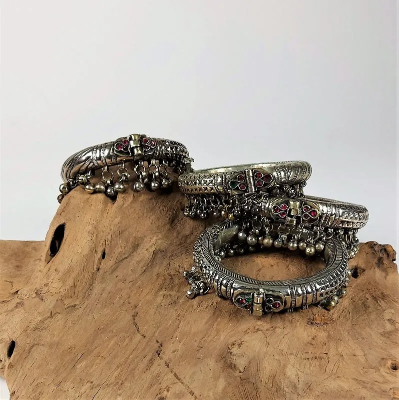 Large vintage Kuchi anklets with miniature bells