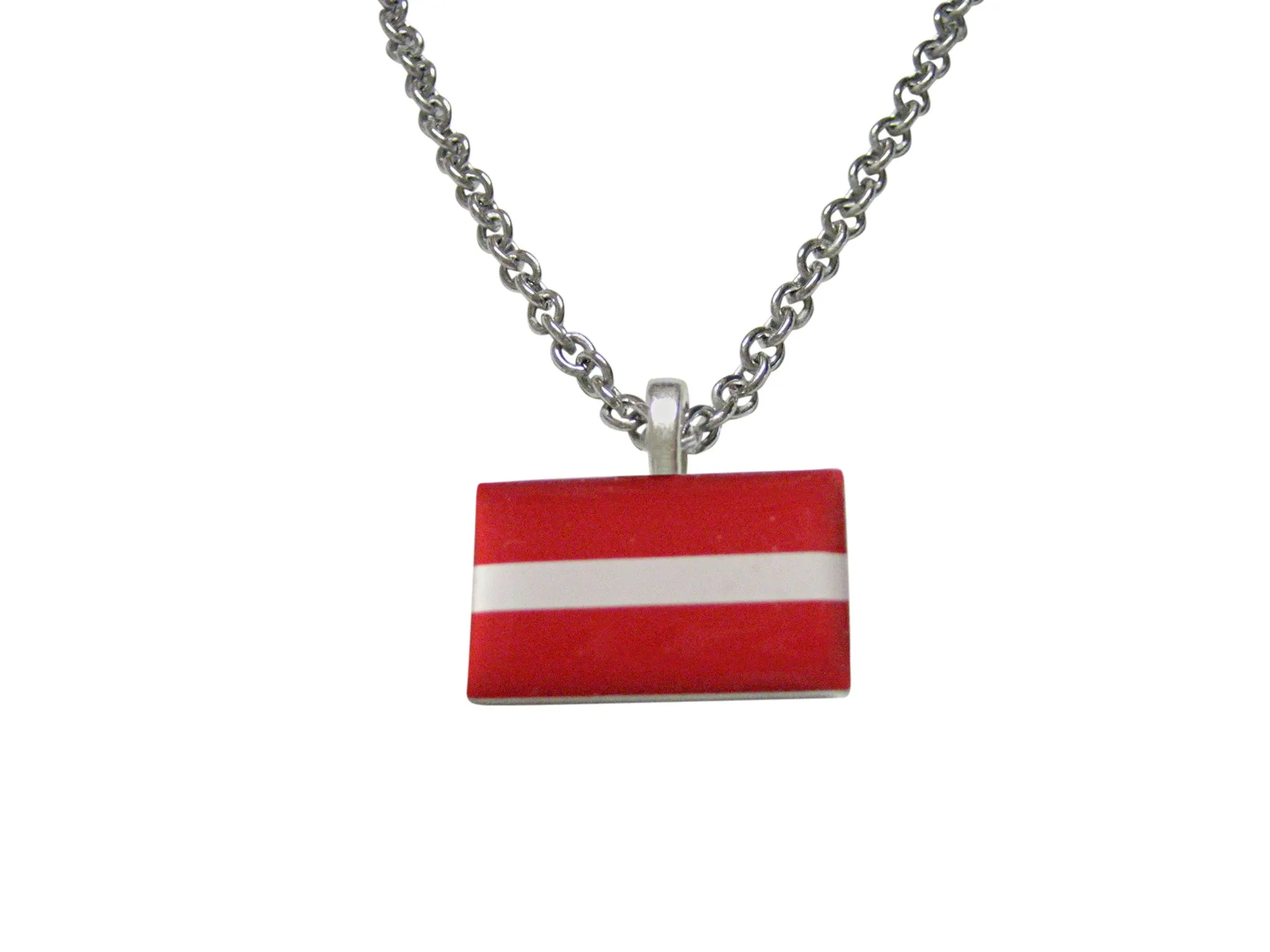 Latvia Flag Pendant Necklace