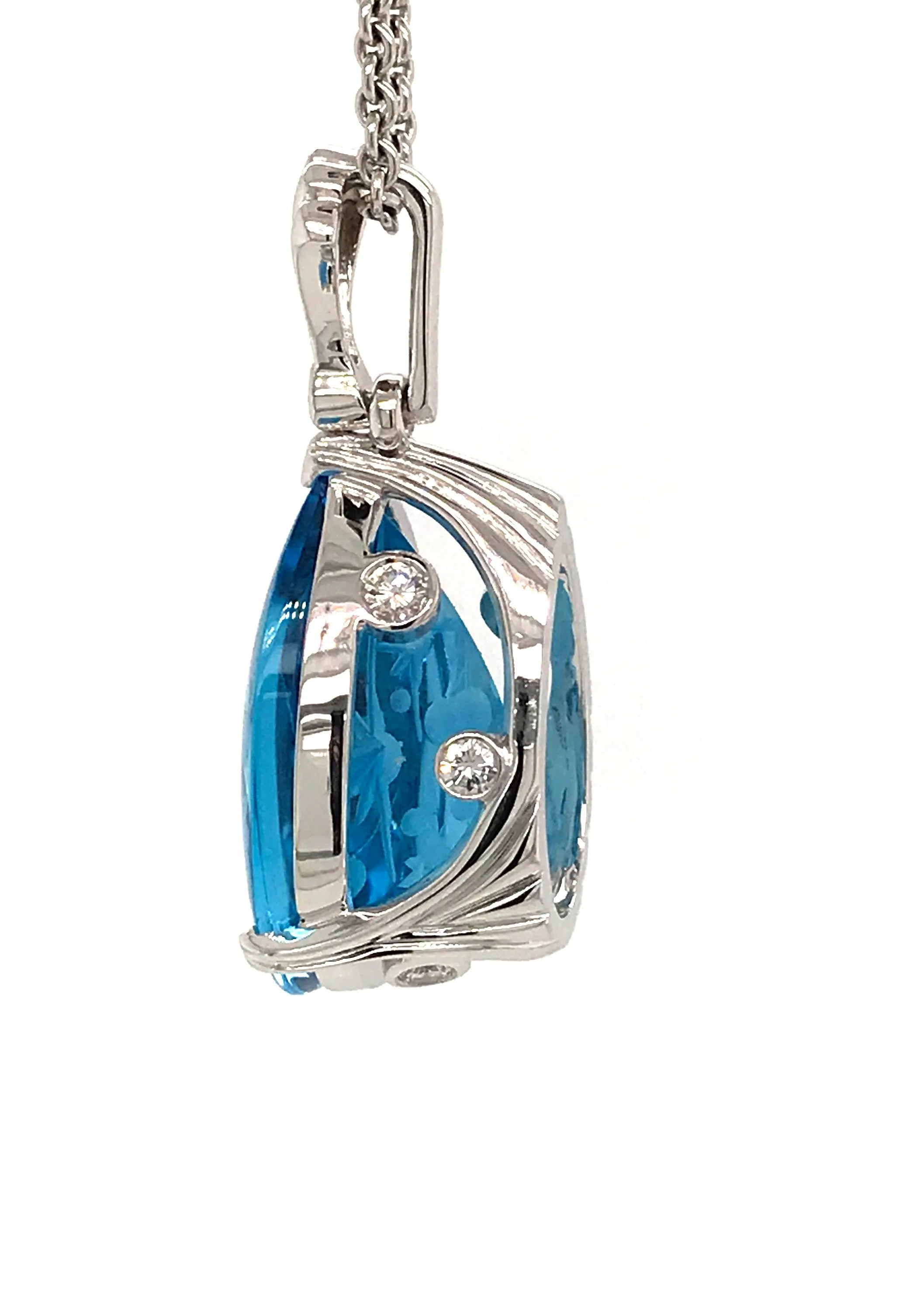 Le Joaillier Collection Carved Blue Topaz Pendant