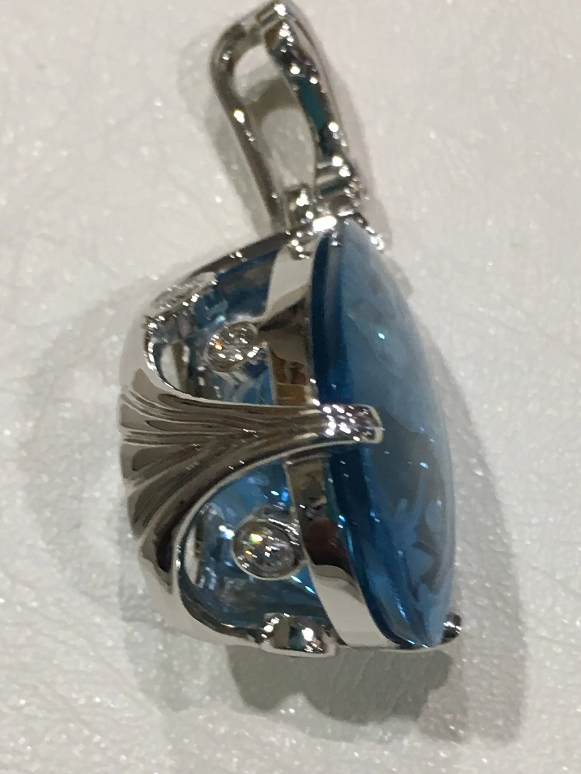 Le Joaillier Collection Carved Blue Topaz Pendant
