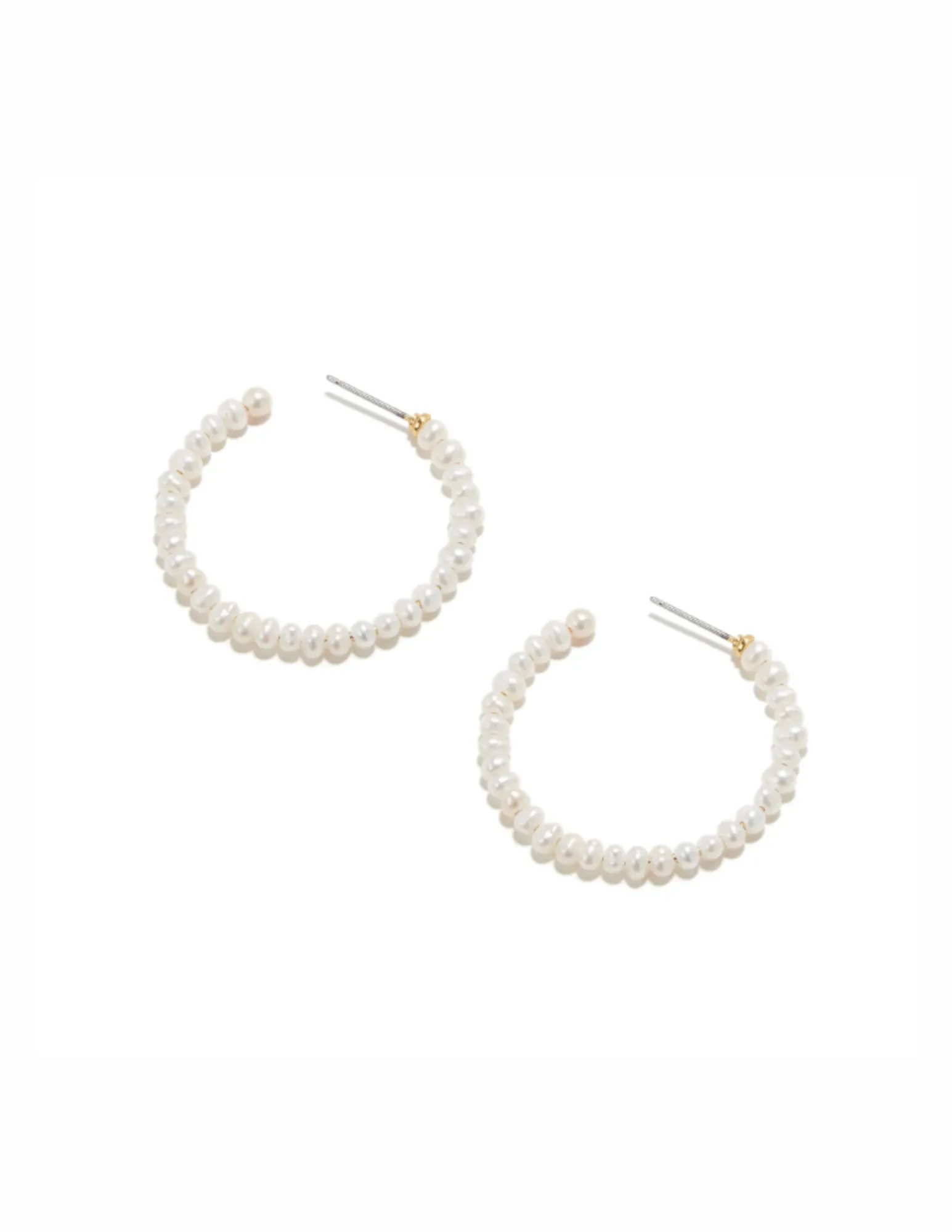 Lele Sadoughi Freshwater Pearl Medium Hoop