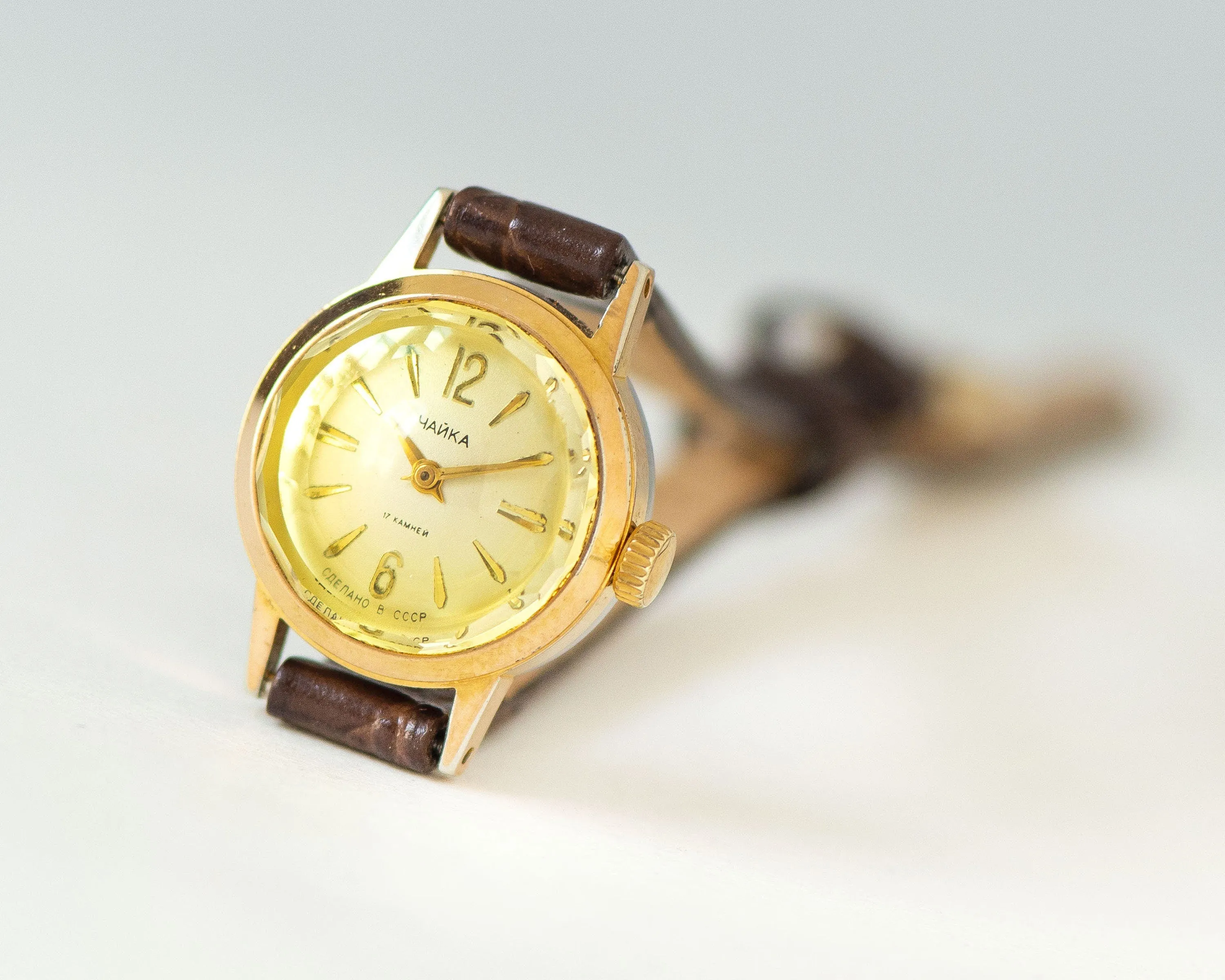 Limited edition women wristwatch gold plated Seagull, yellow angular cover vintage watch for lady jewelry gift, new luxury leather strap