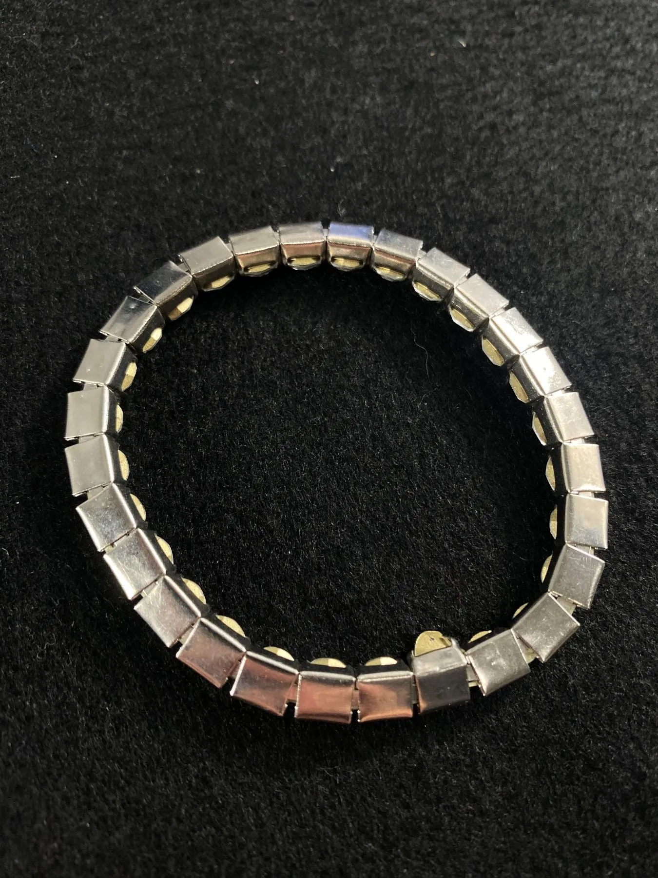 Lot Of 2 Silvertone Rhinestone Bracelets