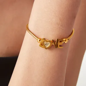 LOVE Letter Rhinestone Bracelet