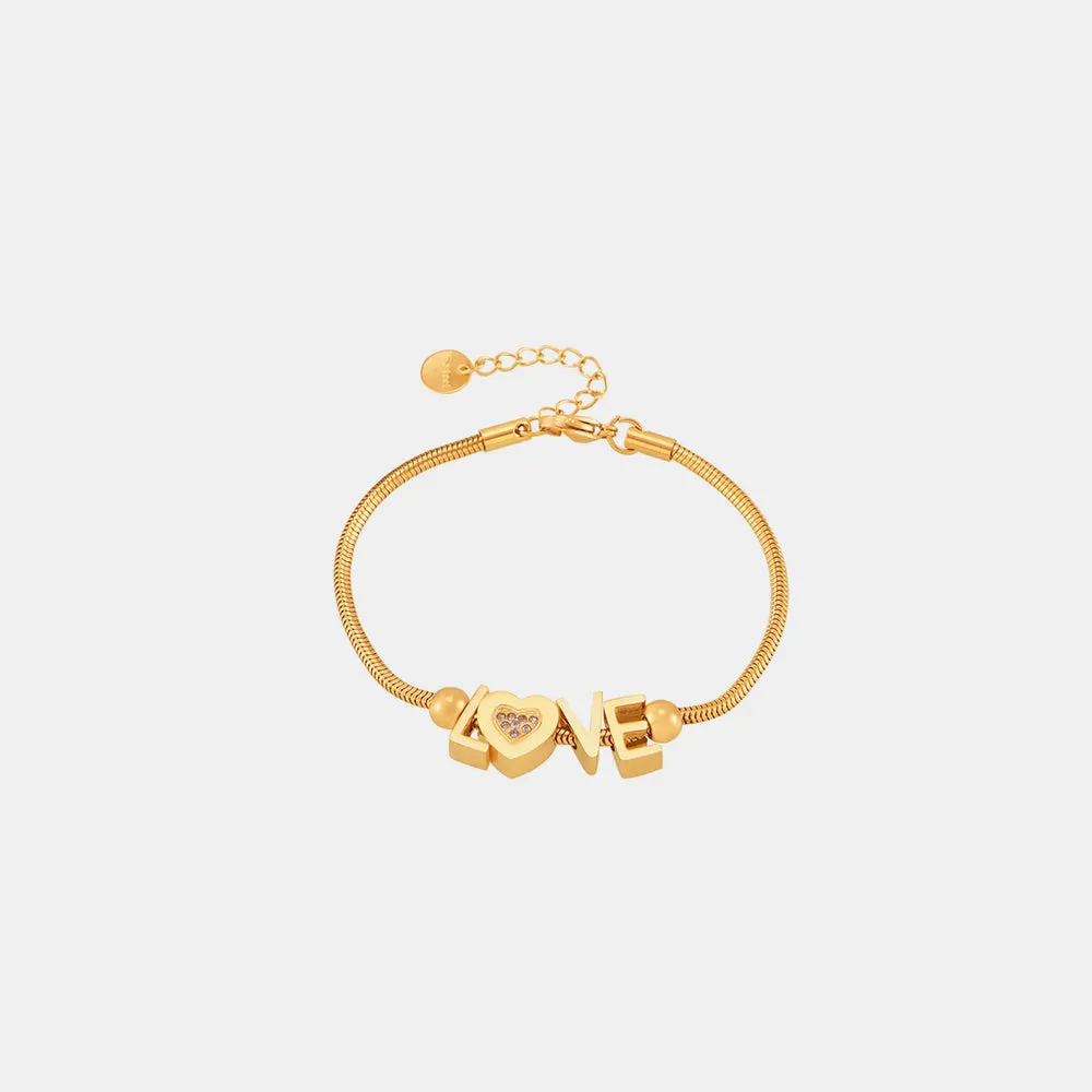 LOVE Letter Rhinestone Bracelet