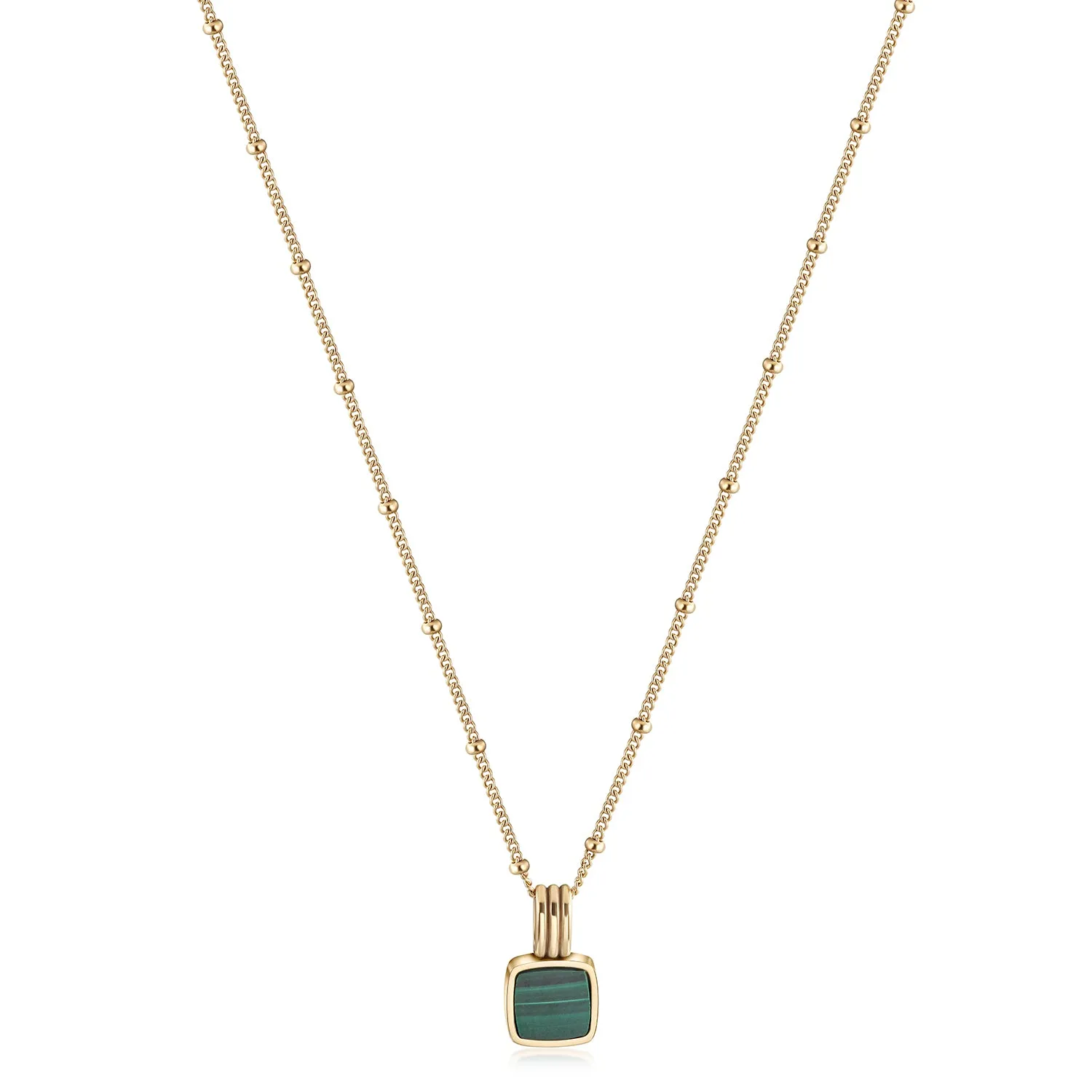 Lucy Williams Square Malachite Necklace
