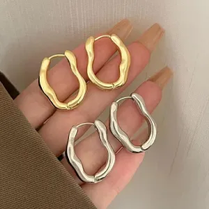 Luxurious Stainless Steel Geometric Hoop Earrings for Women
