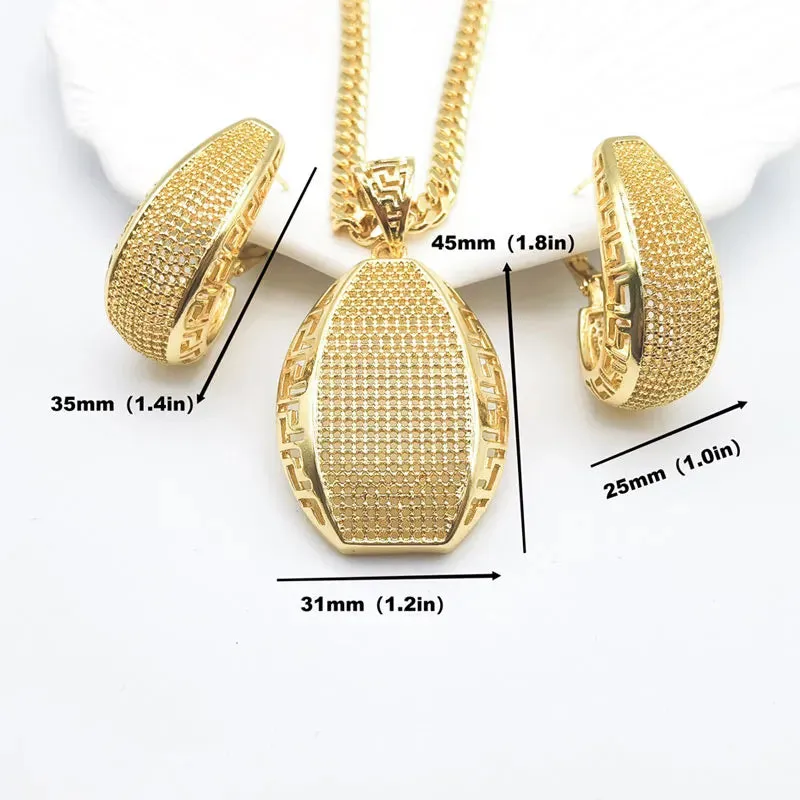 Luxury 18k Gold Plated Jewelry Set