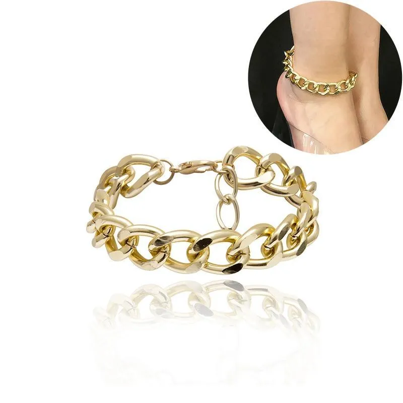 Luxury Chain Brecelet for Leg In Punk Gold Thick Anklet Style  Link Chain Anklets For Women Chunky Ankle Bracelet Foot Jewelry