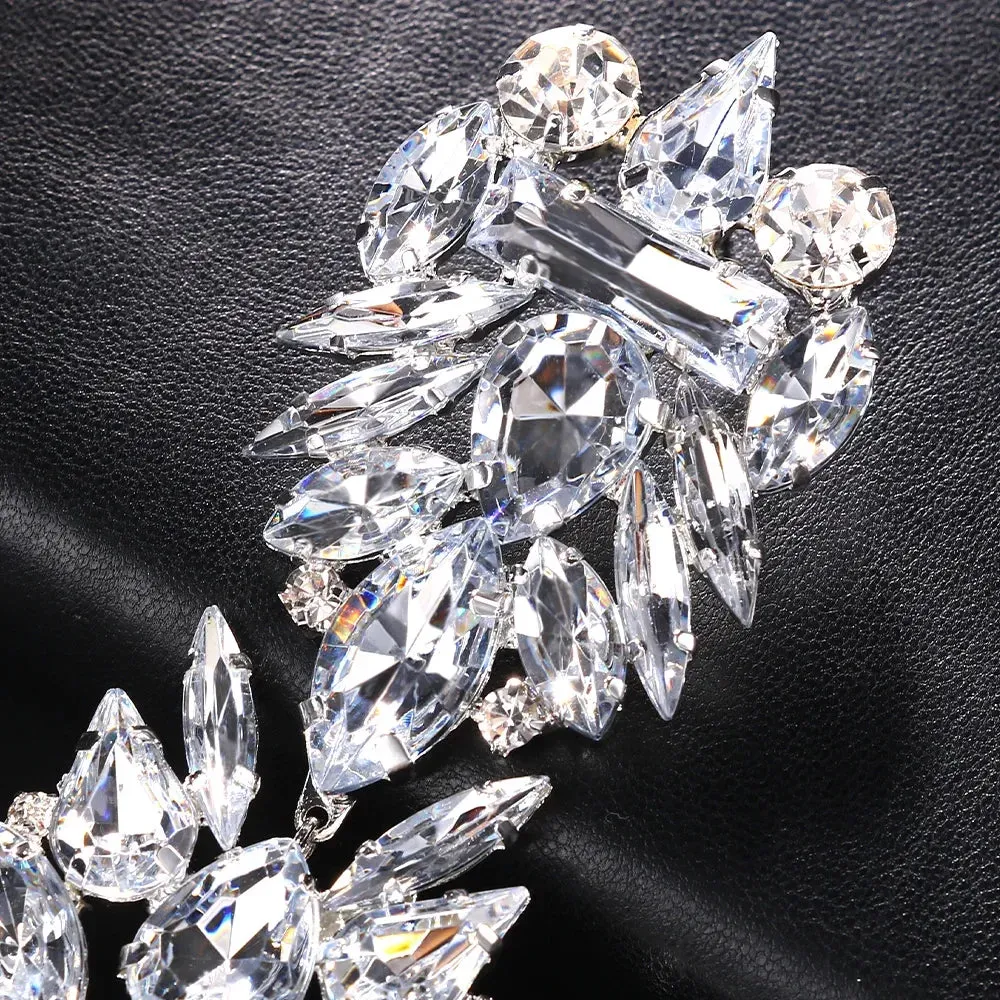 Luxury Geometric Rhinestone Dangle Earrings