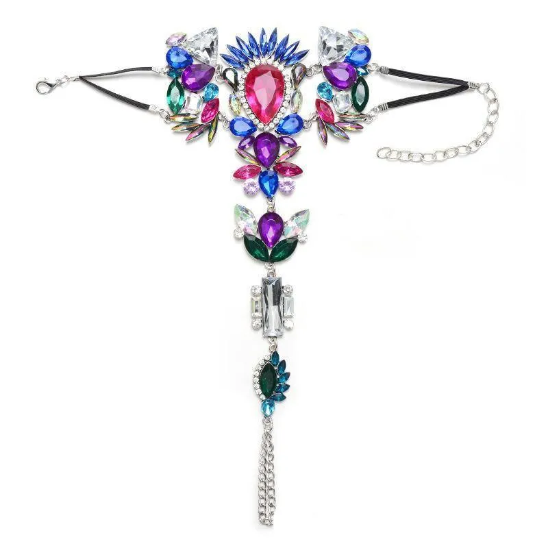 Luxury Modern Boho Rhinestone Barefoot Sandal Anklet Crystal Silver Ankle Bracelets Wedding Summer Beach Foot Chain for Women and Girls