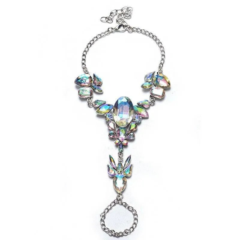Luxury Modern Boho Rhinestone Barefoot Sandal Anklet Crystal Silver Ankle Bracelets Wedding Summer Beach Foot Chain for Women and Girls