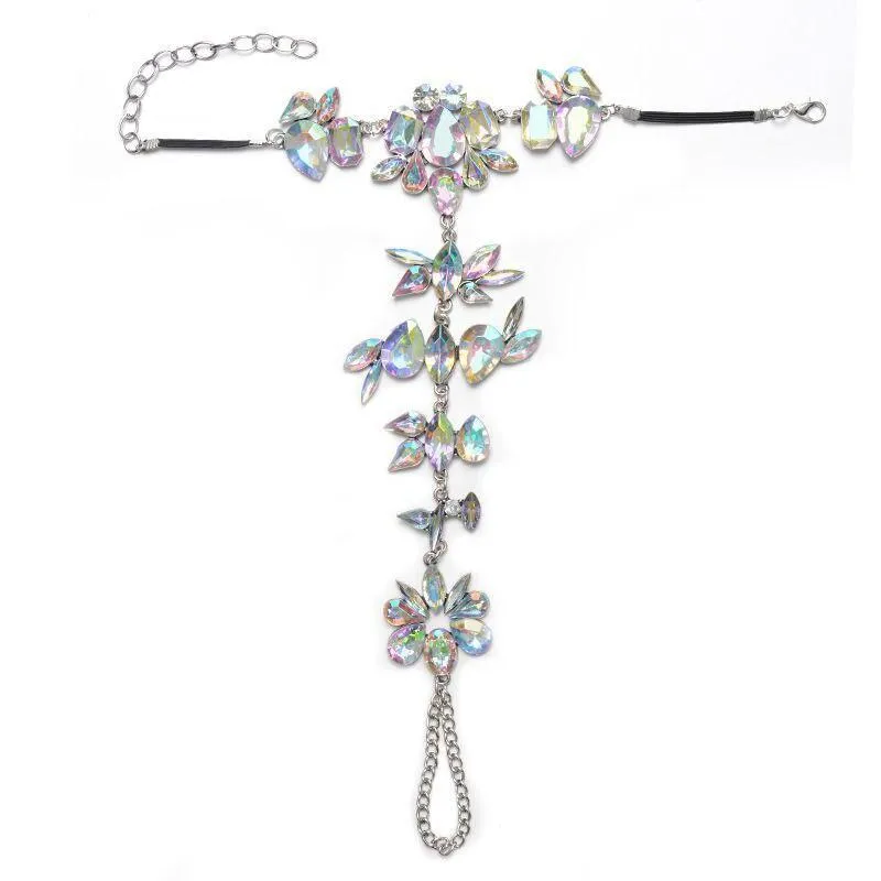 Luxury Modern Boho Rhinestone Barefoot Sandal Anklet Crystal Silver Ankle Bracelets Wedding Summer Beach Foot Chain for Women and Girls