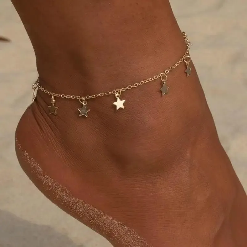 Luxury Modern Elegant Trend NEW Star Butterfly Anklets for Women Bohemian  Anklet Gold Silver Color Chain Jewelry For Hand and Leg